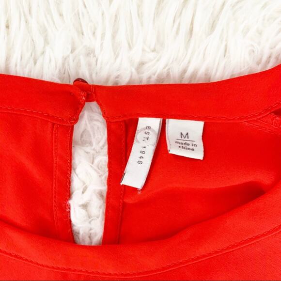 CATO EST 1946 Red Keyhole Back Lace Sides Blouse Medium - Picture 10 of 10